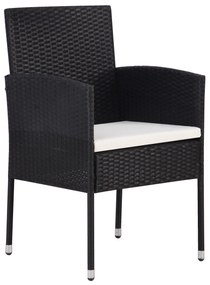 Conjunto de Jantar para Jardim de 7 peças com Almofadas Rattan Poliést