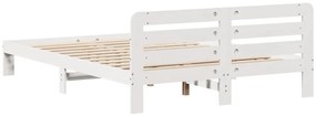Cama sem colchão 120x190 cm madeira de pinho maciça branco
