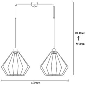 Chandelier Maden – Preto – 80 x 33 cm