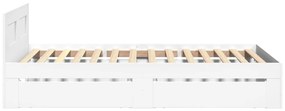 Estrutura cama cabeceira 75x190 cm derivados de madeira branco