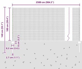 Conjunto de Cerca de Jardim Pacote de 2 Aço galvanizado