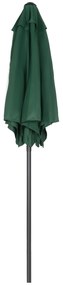 Chapéu de Sol de Jardim Ø2x2 m Chapéu de Sol com Mastro de Alumínio Manivela Teto com Ventilação Verde