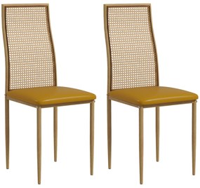 HOMCOM Conjunto de 2 Cadeiras de Sala de Jantar Cadeiras de Cozinha Mo