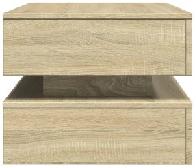 Mesa de centro com luzes LED 90x50x40 cm carvalho sonoma