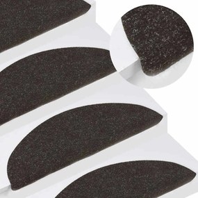 Tapetes de escada adesivos 20 pcs 56x17x3 cm preto