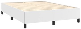 Estrutura de cama 140x190 cm couro artificial branco