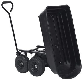 Carrinho de mão basculante para jardim 300 kg 75 L preto