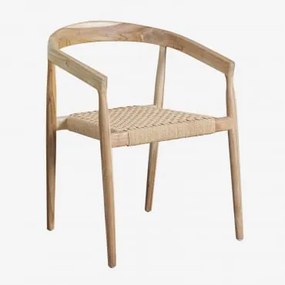 Cadeira De Jantar Com Braços Em Madeira De Teca Visby Design Madeira Natural - Sklum