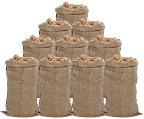 vidaXL Sacos de juta 10 unidades 65x135 cm 100% juta 340 g/m²