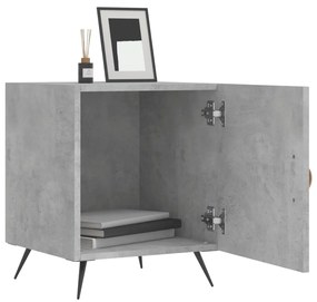 Mesa cabeceira 40x40x50cm derivados de madeira cinzento cimento