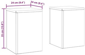 Suportes de Plantas para Exterior Pilar 2 pcs 24x24x35 cm Aço Inoxidáv