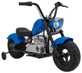 Mota elétrica para Crianças 350 W Chopper Warrior Rodas AR, Assento couro ecológico Azul