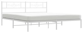 Estrutura de cama com cabeceira 183x213 cm metal branco