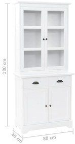 Aparador c/ 4 portas em MDF + madeira de pinho 80x40x180 cm
