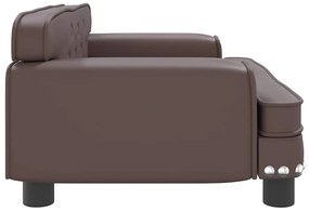 Sofá infantil 70x45x30 cm couro artificial castanho
