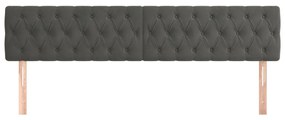 Cabeceira de cama 2 pcs veludo 100x7x78/88 cm cinzento-escuro