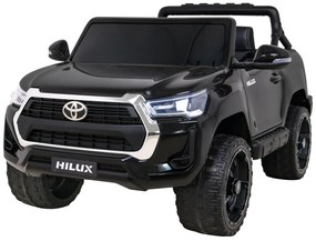 Carro elétrico para Crianças Toyota Hilux 12V 4x4 Rodas Espuma EVA, Assento couro ecológico Preto