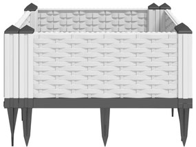 Vaso/floreira de jardim c/ estacas 42,5x42,5x28,5 cm PP branco