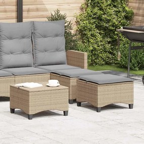 Bancos de jardim com almofadas 2 unid 55x55x36 cm vime PE bege