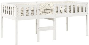 Cama de criança sem colchão 90x190 cm pinho maciço branco