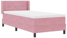 Cama Box Spring vidaXL com Colchão Rosa 80x200 cm Veludo