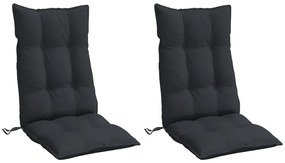 Almofadões p/ cadeira encosto alto 2 pcs tecido oxford preto