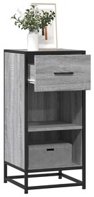 vidaXL Aparador 35,5x35x76 cm deriv. de madeira/metal cinzento sonoma
