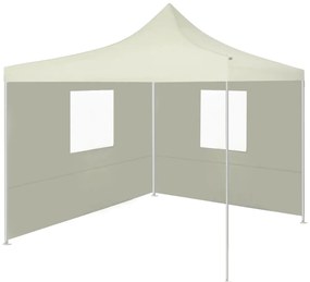 vidaXL Tenda dobrável com 2 paredes 3x3 m creme