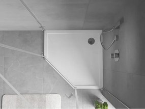 Mexen Flow base de duche pentagonal slim 80 x 80 cm, branco brilho - 46P108080