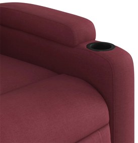 Poltrona elétrica reclinável tecido vermelho tinto