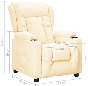 Poltrona reclinável couro artificial cor creme