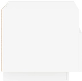 Mesas de cabeceira com luzes LED 2 pcs 40x39x37 cm branco