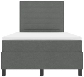 Cama Box Spring com colchão Cinza Escuro 120x200 cm Tecido