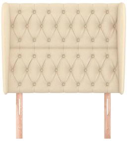 Cabeceira de cama c/ abas tecido 93x23x118/128 cm creme