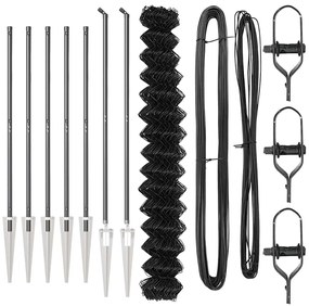 Conjunto de Postes de Cerca Cinzeto 1.6 x 10 m Aço Galvanizado