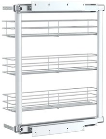 Unidade cestos p/ cozinha 3 pcs 47x15,5x55,5 cm arame prateado