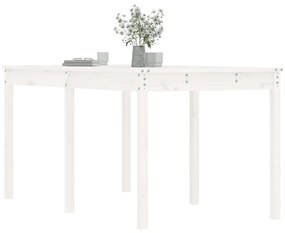 Mesa de jardim 159,5x82,5x76 cm madeira de pinho maciça branco