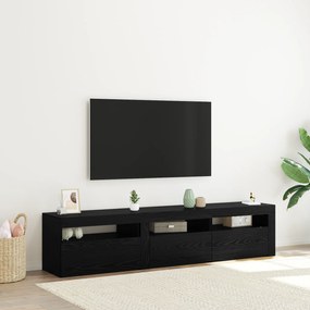 Armários para TV vidaXL 2 pcs com Luzes LED Carvalho Preto Madeira de