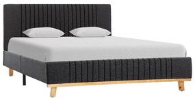 vidaXL Estrutura de cama em tecido 140x200 cm cinzento-escuro