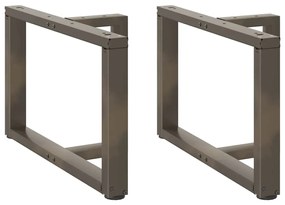 vidaXL Pés para mesa de centro em forma de T, 2 peças, preto, 70x25x(42-43) cm, aço