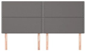 Cabeceira de cama 4 pcs couro artificial 80x5x78/88 cm cinzento