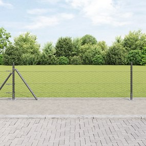 Cerca Hexagonal vidaXL Cinza 0.4x100 m Aço, Postes de Cerca vidaXL com