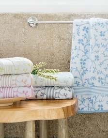 Jogo de toalhas de banho 3 peças 100% algodão 550gr./m2 - Vintage Floral Lasa Home: Bege
