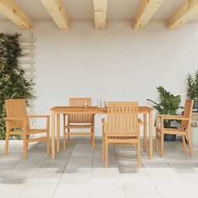 vidaXL 5 pcs conjunto de jantar p/ jardim madeira de teca maciça