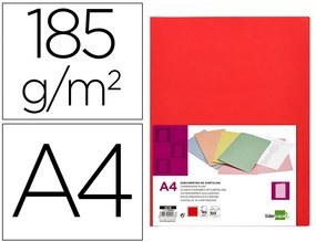 Classificador em Cartolina de 180 gr Din A4 Vermelho Intenso