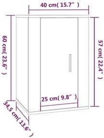 Móvel de TV de parede 40x34,5x60 cm cinzento sonoma