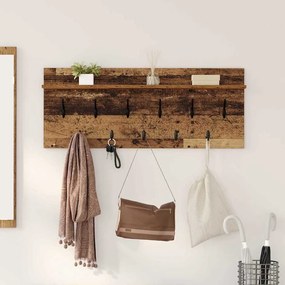 vidaXL Cabideiro de Parede Madeira antiga 100 x 40 x 12 cm