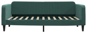 Sofá-cama com gavetão 100x200 cm veludo verde-escuro