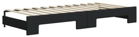 Sofá-cama com gavetão 100x200 cm tecido preto