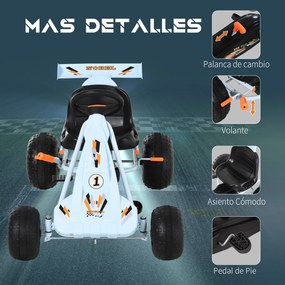 Go kart de pedais para crianças acima de 3 anos com freio assento ajus